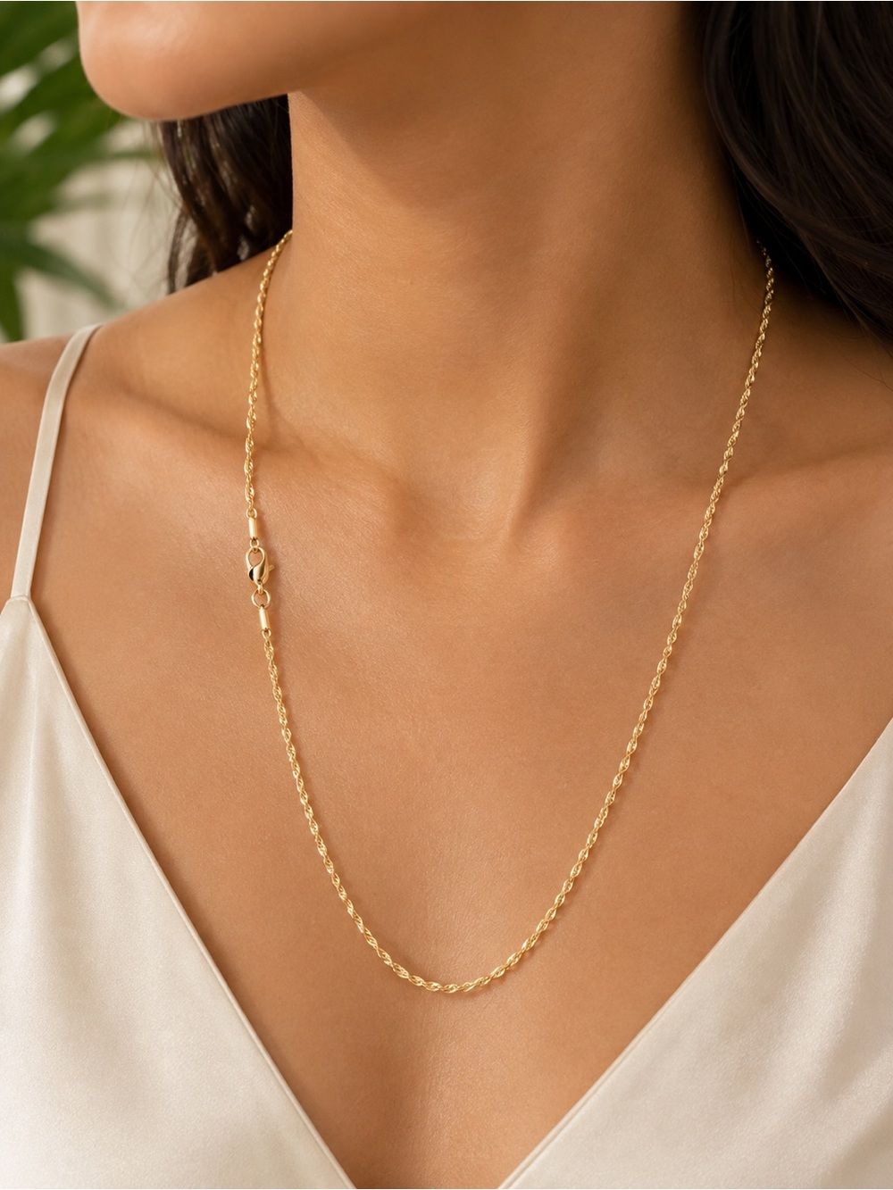 18K Gold filled Singapore Chain Necklace - Elegant Women’s Jewelry. 20 inches - Picture 2 of 2